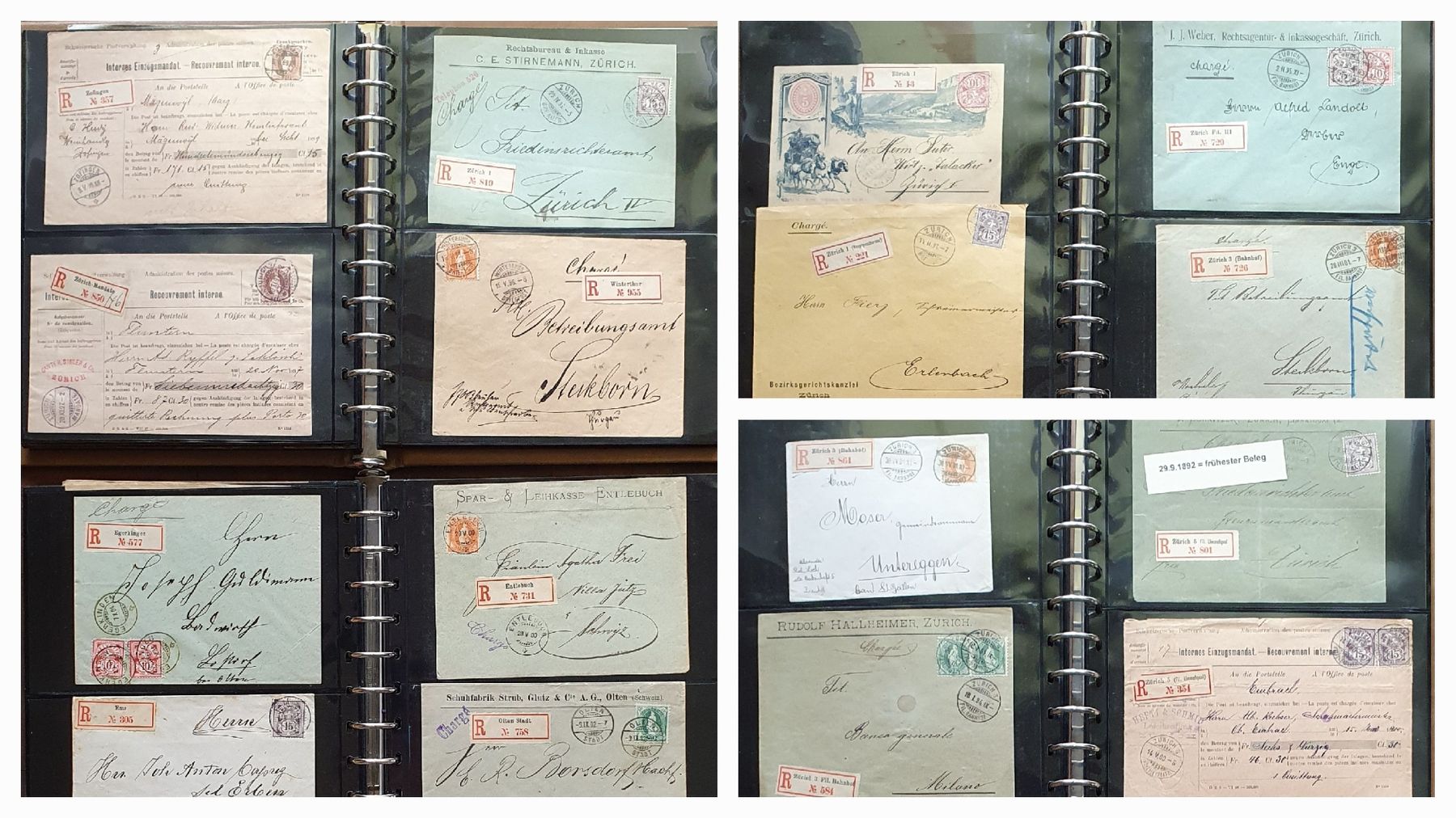Alle Briefmarken: 159 Briefe Stehnde Helvetia - Ziffermuster R-ZETTEL – Gebraucht aus Kreuzlingen von Rschweiz1 4