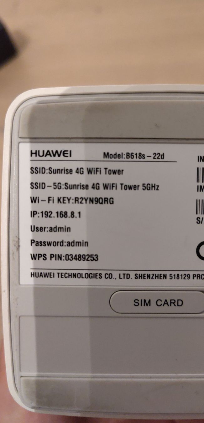 Huawei Modem & Router: HUAWEI B618s-22d 4G WiFi Tower Router – Usato da Algetshausen venduto da irbege
