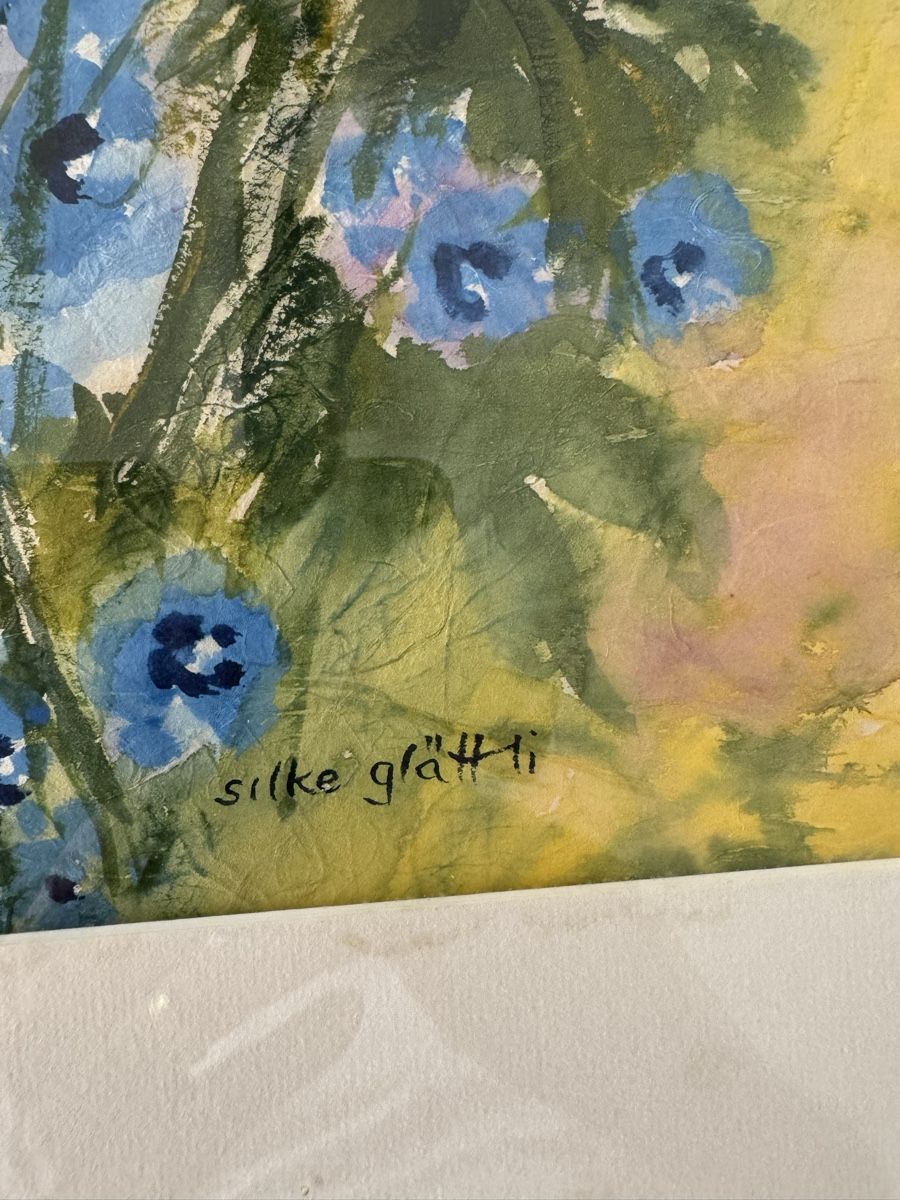 Gemälde: Silke Glättli, Original Aquarell, Sommergarten – Gebraucht aus Safenwil von Corahund 3