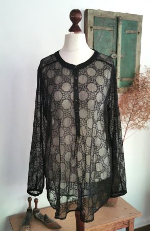 Rosemunde transparente Spitzentunika Ideal zum Lagenlook L