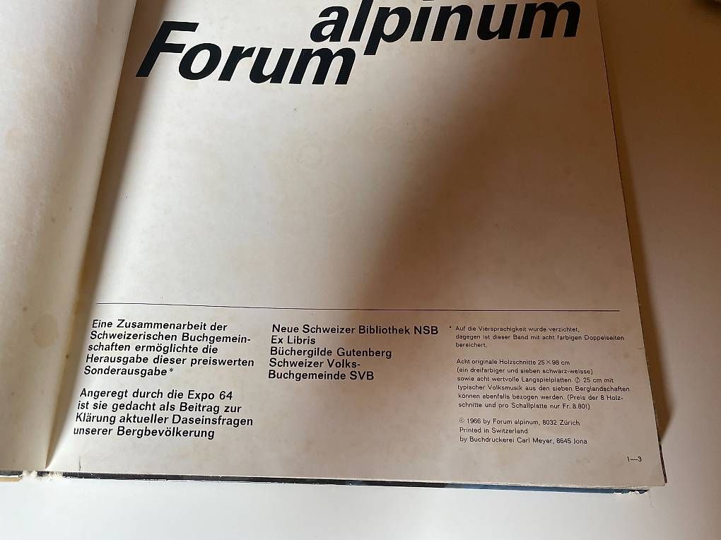 Libri: Buch alpinum forum – Usato da Weissenburg venduto da usem_Oberland 1