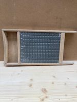 Antikes Waschbrett aus Holz und Metall gebraucht