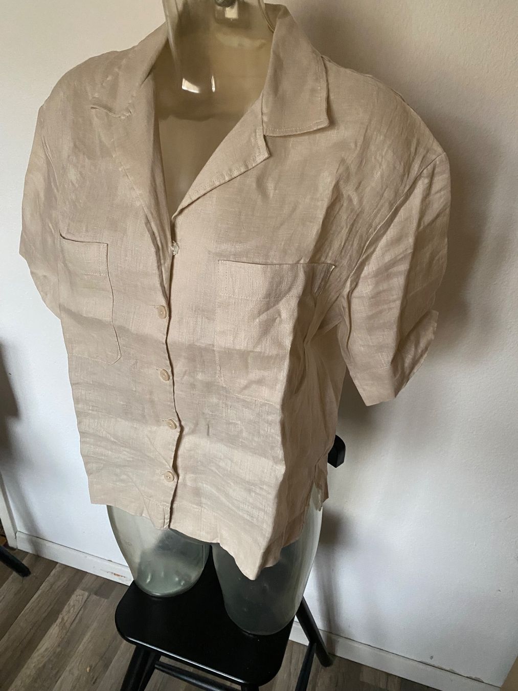 H&M Camicette: H&M Leinenbluse beige – Usato da Allenwinden venduto da Obalu 1