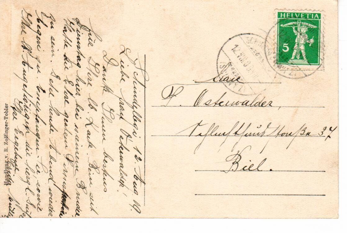 Ansichtskarten: Schindellegi 1909 – Gebraucht aus Wolhusen von Curver9 1
