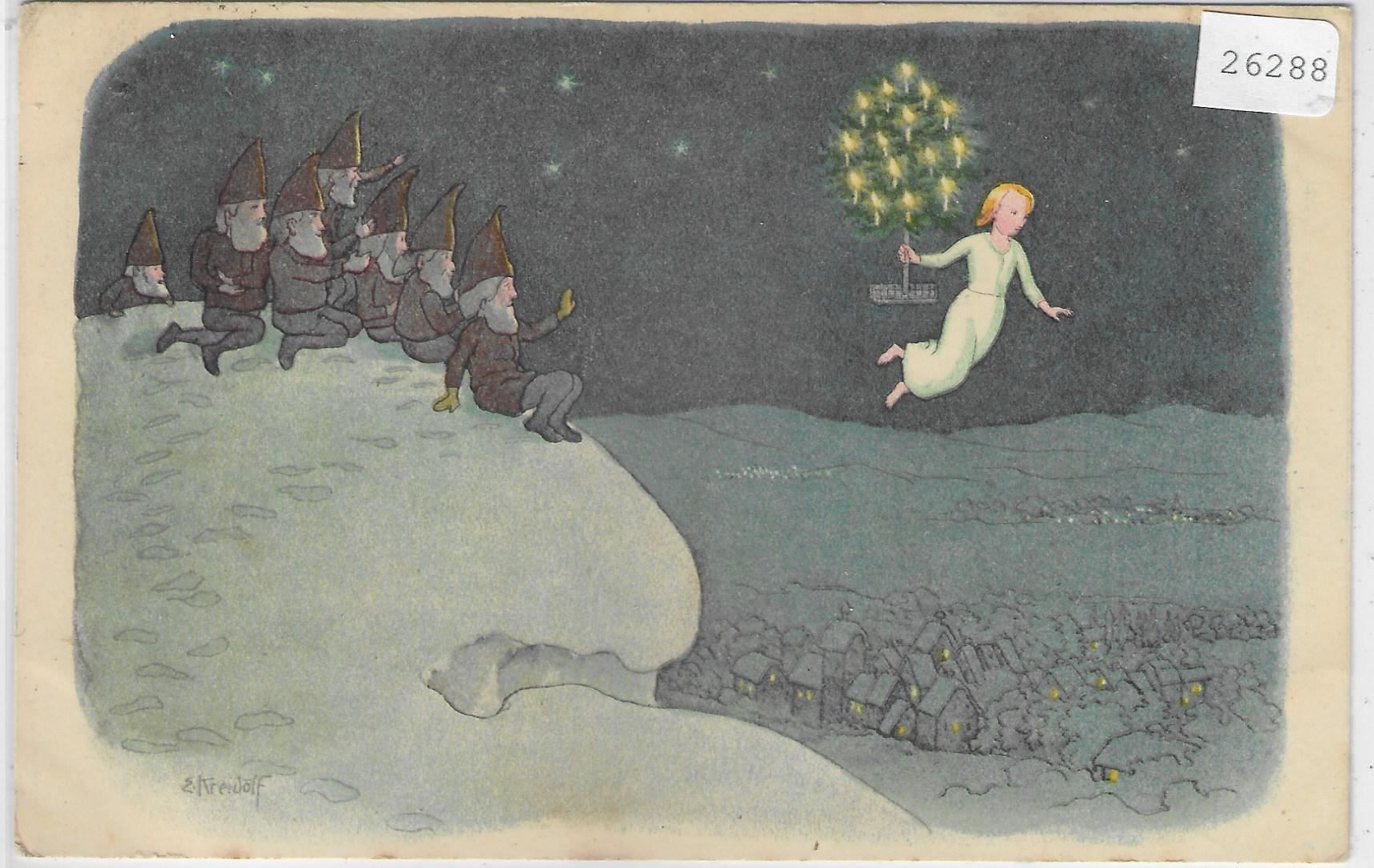 Cartoline postali: Noel - Zwerge mit Christkind – Usato da Ettingen venduto da Kartenplanet