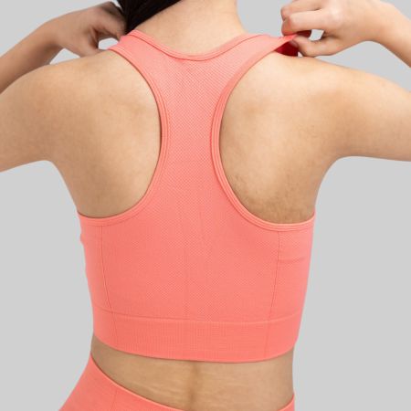 Damen Sport BH High Support Nahtlos Korallen Rot XL YAKWARY