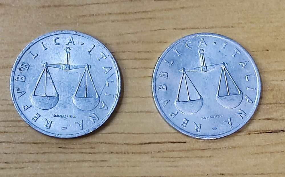 2 Monete italiane da 1 Lira, anno 1954 e 1955 | Kaufen auf Ricardo