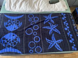 Strand Badetuch Blauschwarz m. Glitzerfaden 162x81 neuwertig