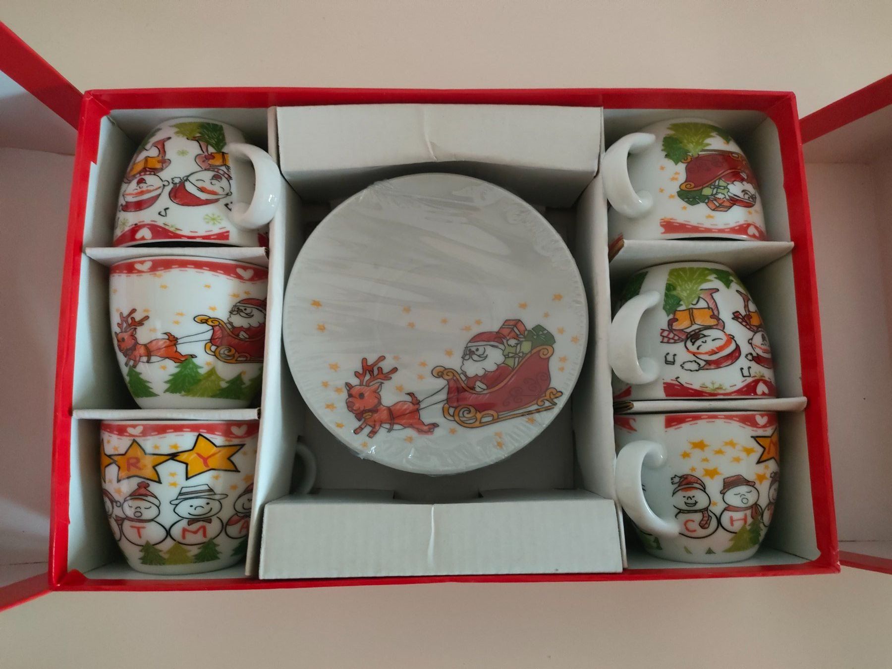 Set di piatti: Wunderschönes 12-teiliges Espresso&Tee Set mit Xmas Muster – Nuovo e nell'imballaggio originale da Dietikon venduto da MJ_Sporting