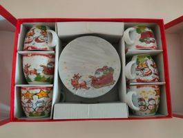 Wunderschönes 12-teiliges Espresso&Tee Set mit Xmas Muster