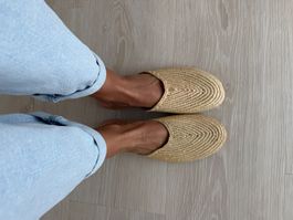 Babouches marocaines en paille tressée