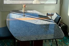Granit Esstisch oval mit Ausziehplatte