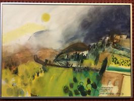 Alex Zürcher, zwei Aquarell-Bilder „Toscana“