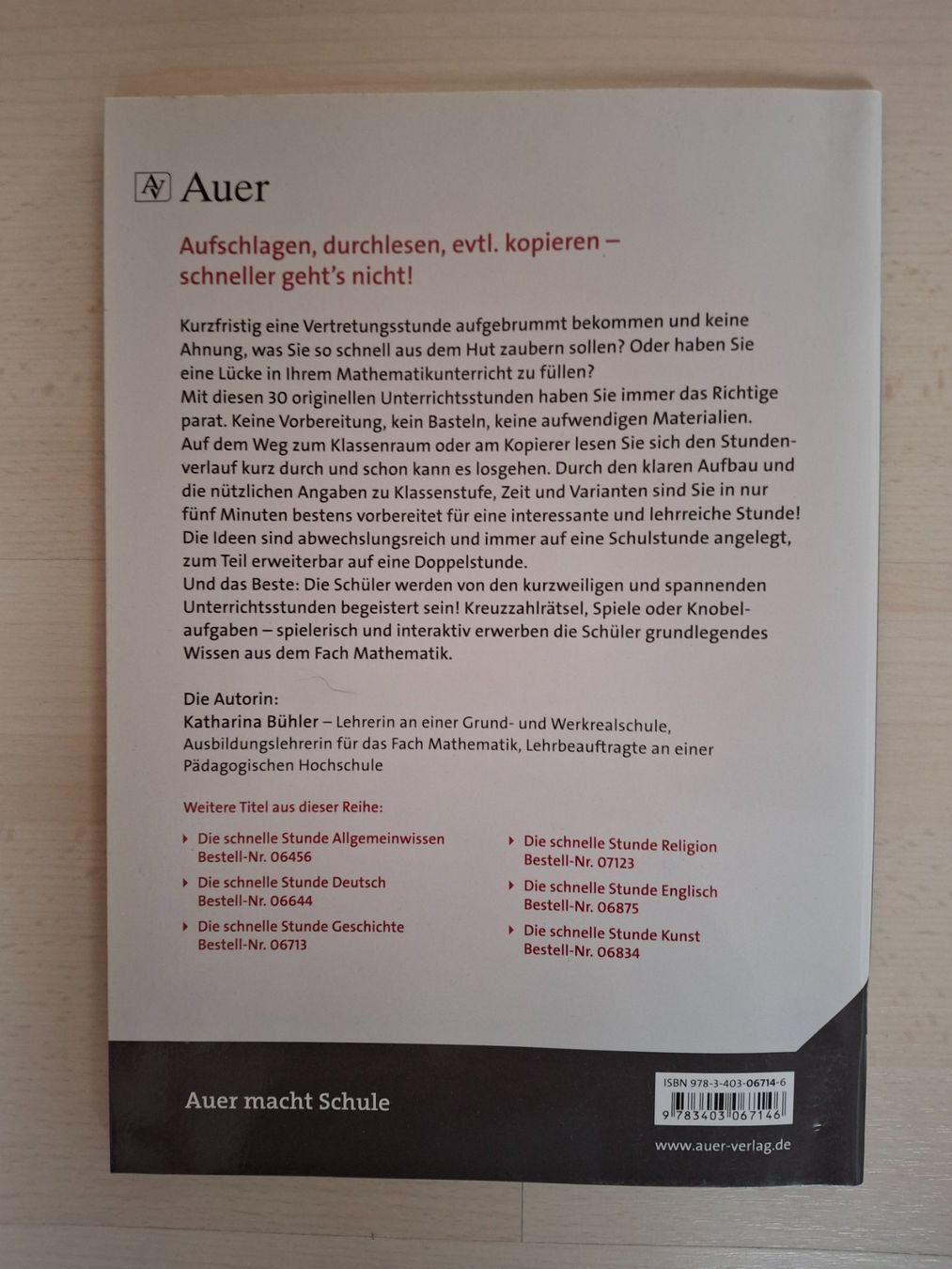 Libri: Die schnelle Stunde Mathematik - Sekundarstufe I, Auer – Usato da Walterswil SO venduto da Jerry_maus 1