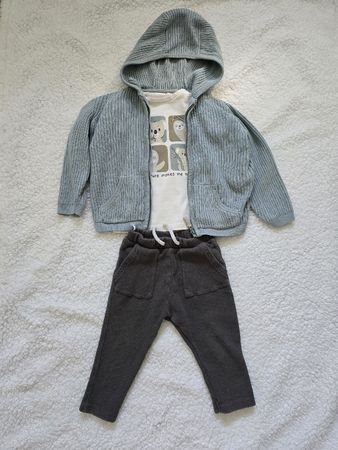 C&A 3-teiliges Baby Set Strickjacke Longsleeve Hose Gr. 80 