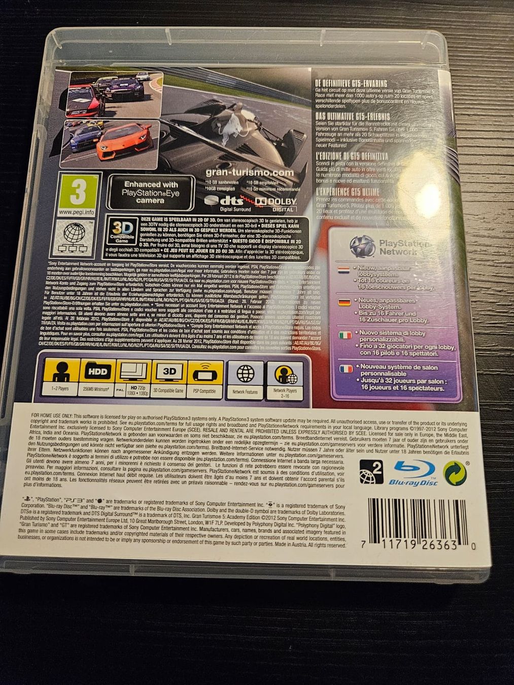 Video Game: Gran Turismo 5 Academy Edition (PlayStation 3, EuropeCol:PS3 569 EUR,PC:BCES 00569/A