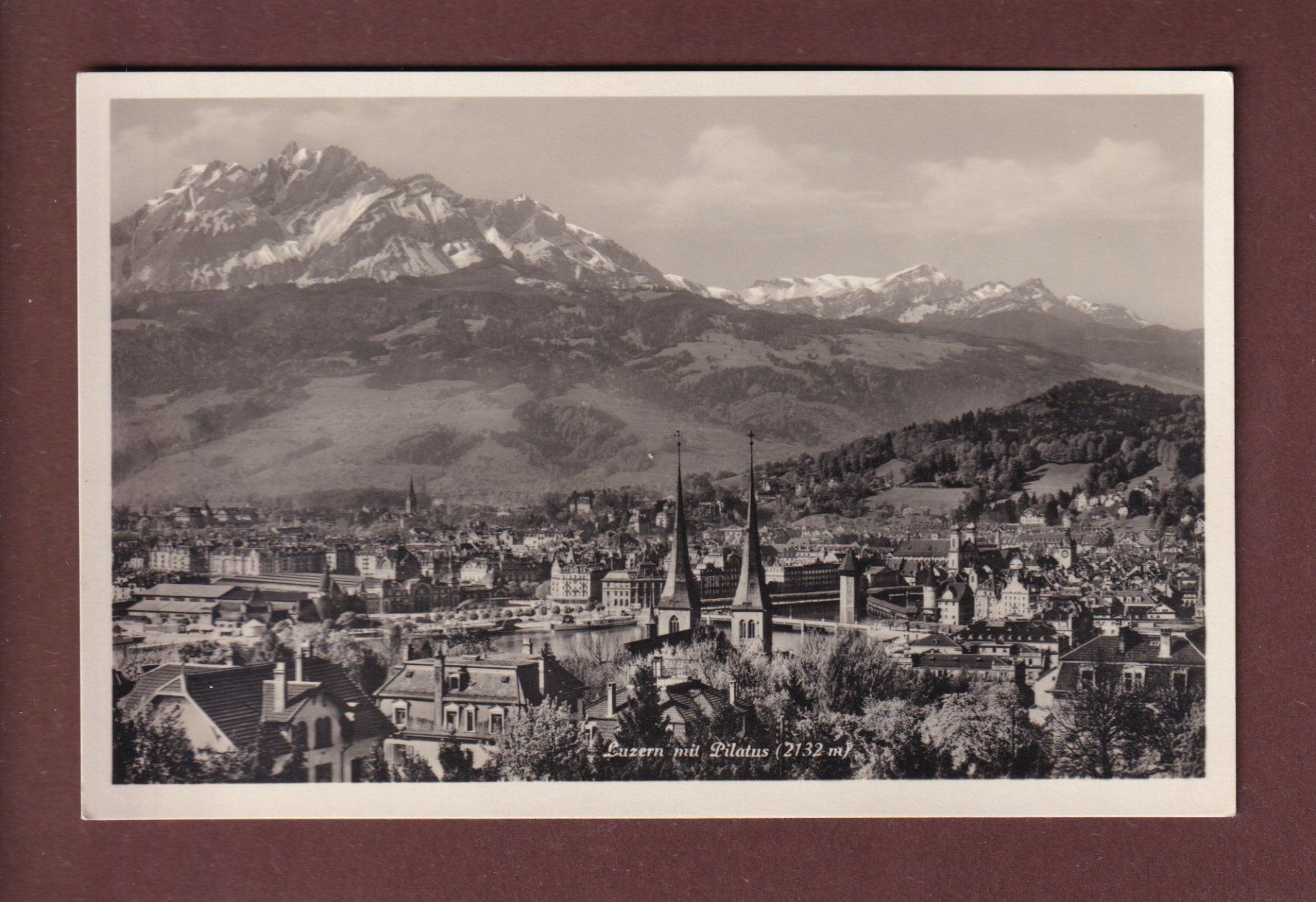 Ansichtskarten: LUZERN - Teilansicht - Pilatus – Gebraucht aus Pully von nicecards-shop