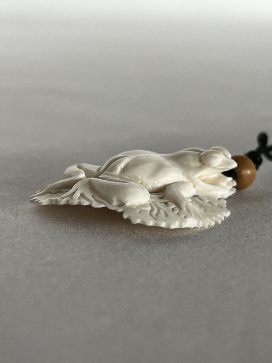Catenine: Hand-Carved Bone Frog Pendant Necklace Frosch Knochen – Nuovo (secondo la descrizione) da Moehlin venduto da Balirain 4