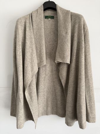 Cardigan aus 100% Kaschmir von Tugs in grau/beige Grösse L