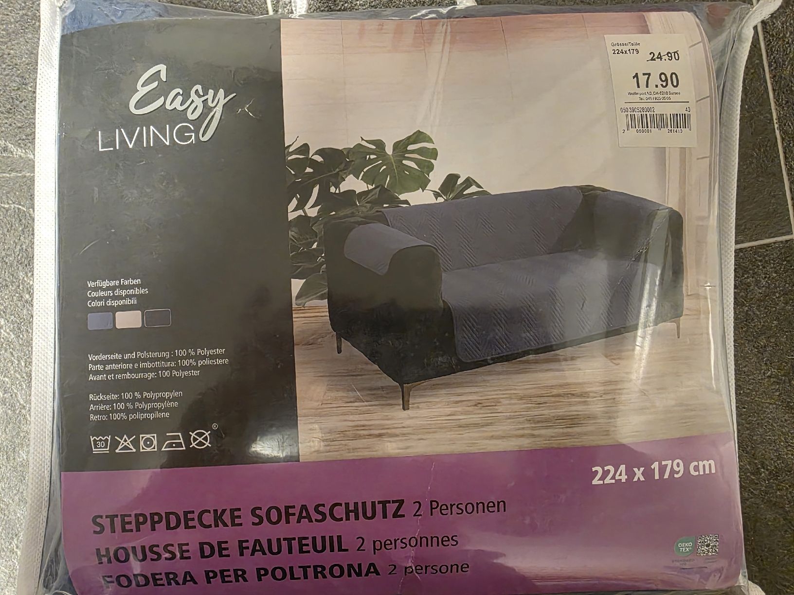 Biancheria da letto: Steppdecke Sofaschutz 2 Personen, 224x179 cm, neu – Nuovo e nell'imballaggio originale da Toffen venduto da ver_x68f 1