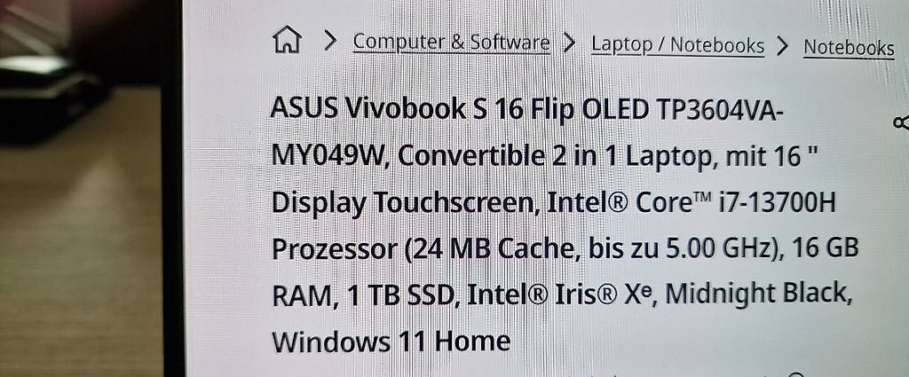 Notebook: Asus Vivobook 16 Zoll Oled Display  – Usato da Zürich venduto da jos_njp5 4