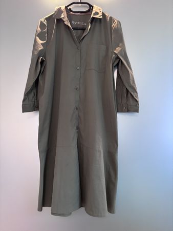 ✨ Street One Studio – Edles Midi-Hemdblusenkleid M Olivgrün