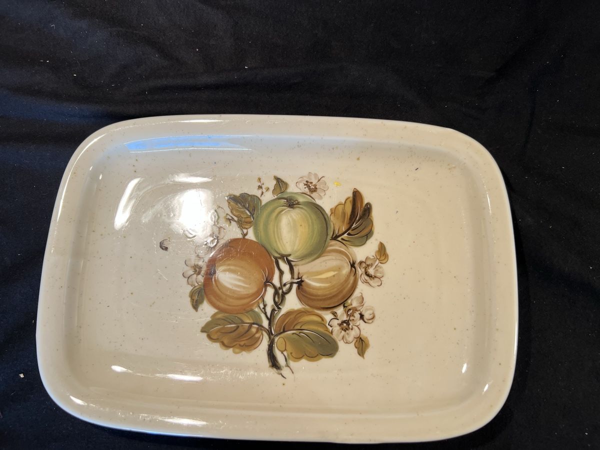 Servierplatten: Vintage Keramik Servierplatte Herbstdekor, 34 x 22 cm – Gebraucht aus Niederrohrdorf von beniledergerber
