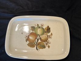 Vintage Keramik Servierplatte Herbstdekor, 34 x 22 cm