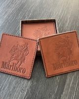 Marlboro Leder Untersetzer - Set 6 Stk. Western-Look Rarität