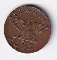 Italien 5 cent. 1938vorz+