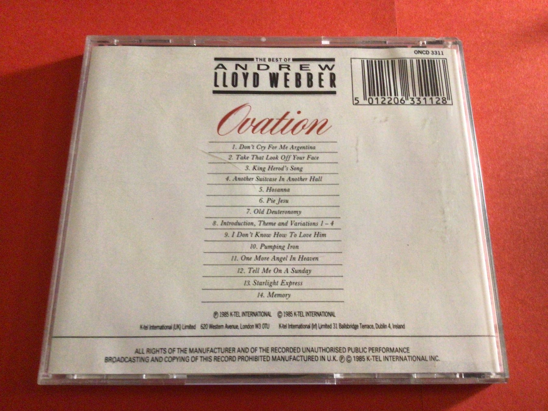 CD: Andrew Lloyd Webber Ovation CD 1985 – Usato da Steinach venduto da Quarkie 2