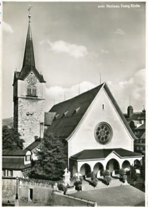 Ansichtskarten: Herisau, Evang. Kirche – Gebraucht aus Ottikon b.Kemptth. von Neptun1974