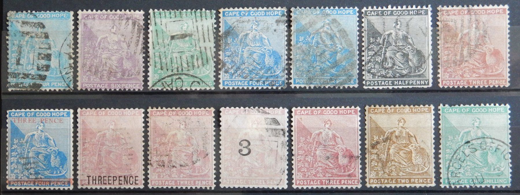 Tutti i francobolli: Kapstadt British ex. Kat. 8-36 gest. 1864/85 – Usato da Zürich venduto da Muehlekauf