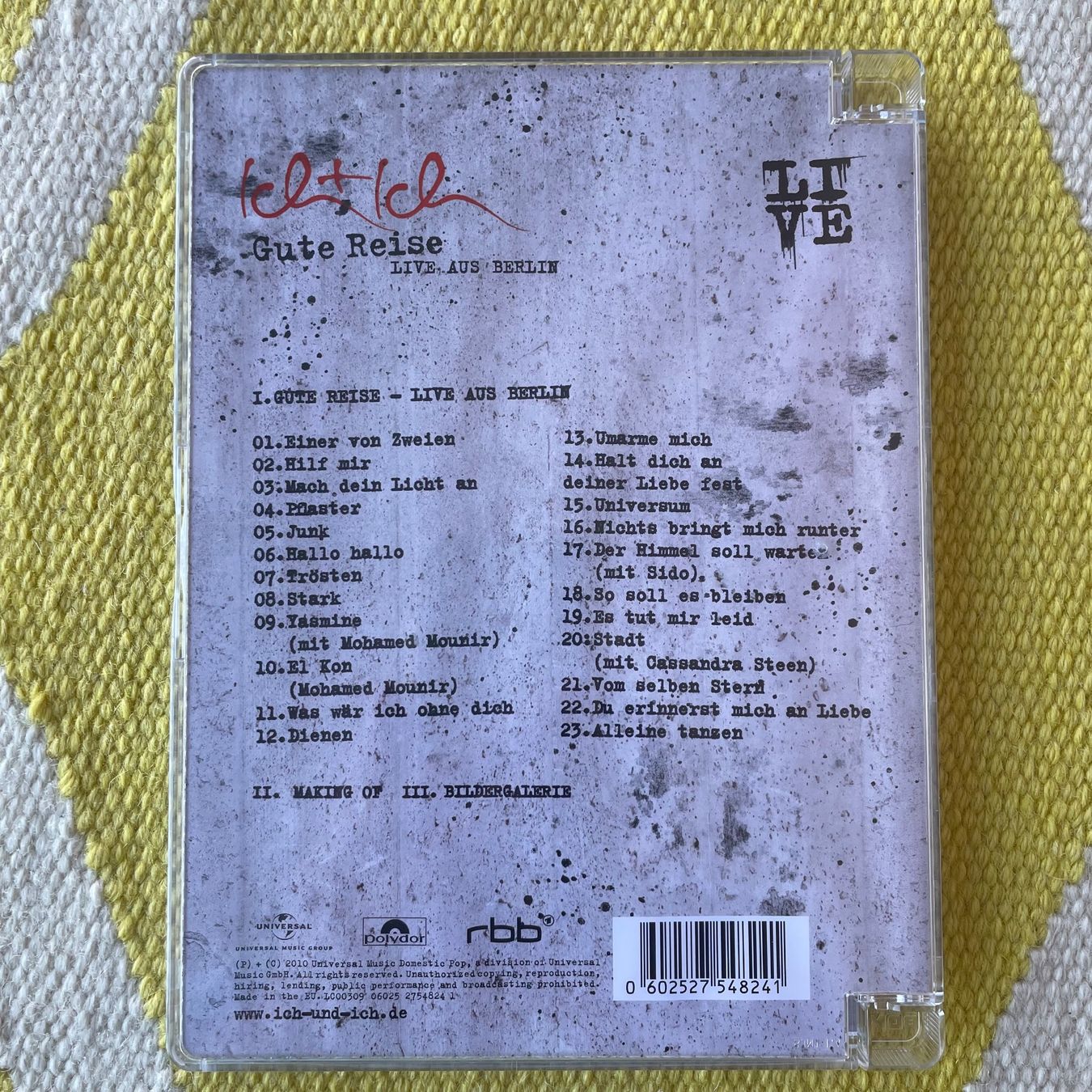 Alle DVDs: ICH+ICH-DVD LIVE GUTE REISE – Gebraucht aus Rorschacherberg von CD-Roli 1
