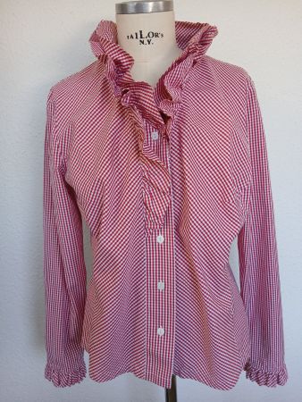 ALGO of Switzerland – Vichy Rüschenbluse, Gr. 44/46, w NEU