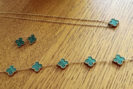 Schmuckset mit vierblättrigem Kleeblatt