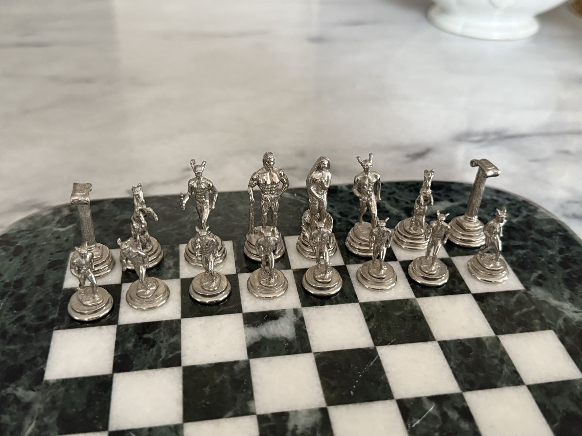 Giochi: Schachspiel aus Marmor mit Figuren – Usato da Aarburg venduto da Yula24 2