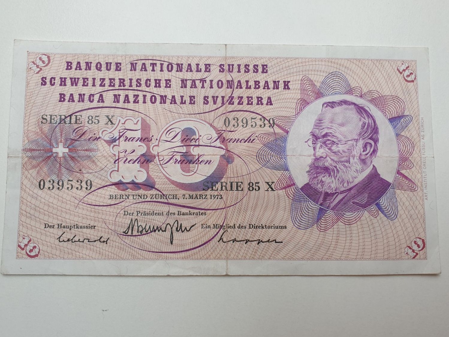 Banconote: 🇨🇭 10 Francs 1973 – Usato da Chavannes-Renens venduto da silverismoney