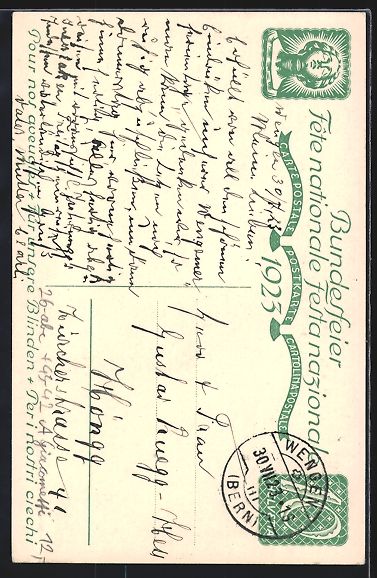 Cartes postales: sign. A. Giacometti: Schweizer Bundesfei – D'occasion à Berlin par bartko-reher 1