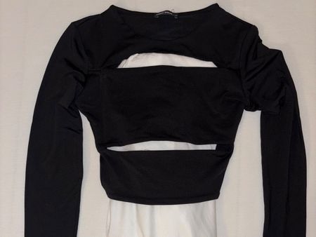 Tally Weijl Crop Top, Cut Outs Schwarz XS