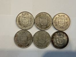 6 Stk 5.- 1951 Silber (16)