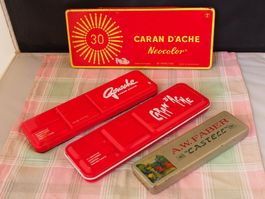 ANCIENS Coffrets de peinture Caran d'Ache et Faber Castell