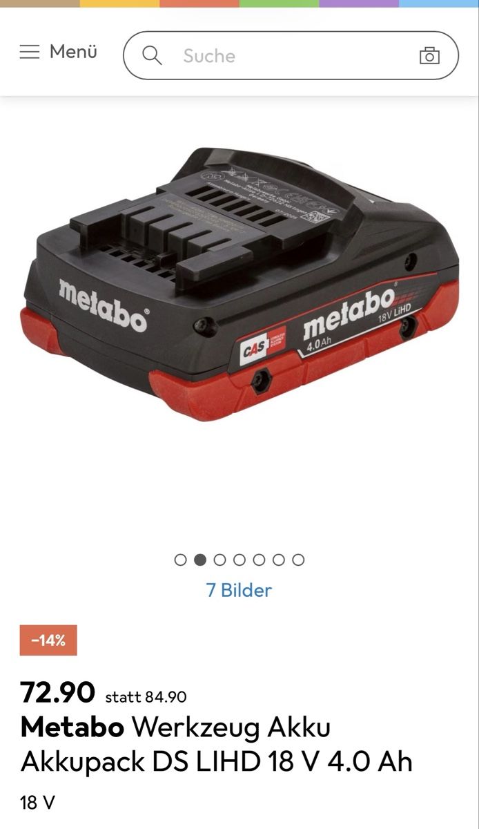 Metabo Akkus & Batterien: Metabo Akku 4.0 Ah LiHD – Neu und originalverpackt aus Hittnau von Oracel