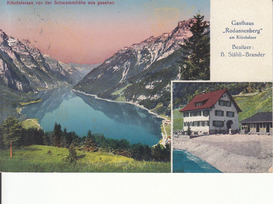 Cartoline postali: Klöntal Rhodannenberg 1920 – Usato da Bürglen TG venduto da StampGraf