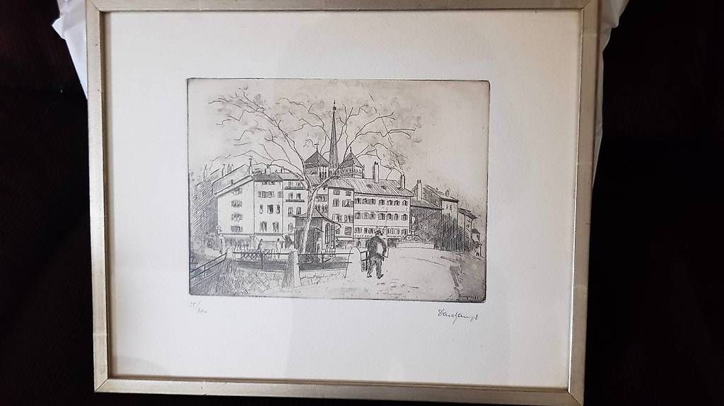 Incisioni: Gravure Place de Bourg de Four Genève – Usato da Pully venduto da Dede1958