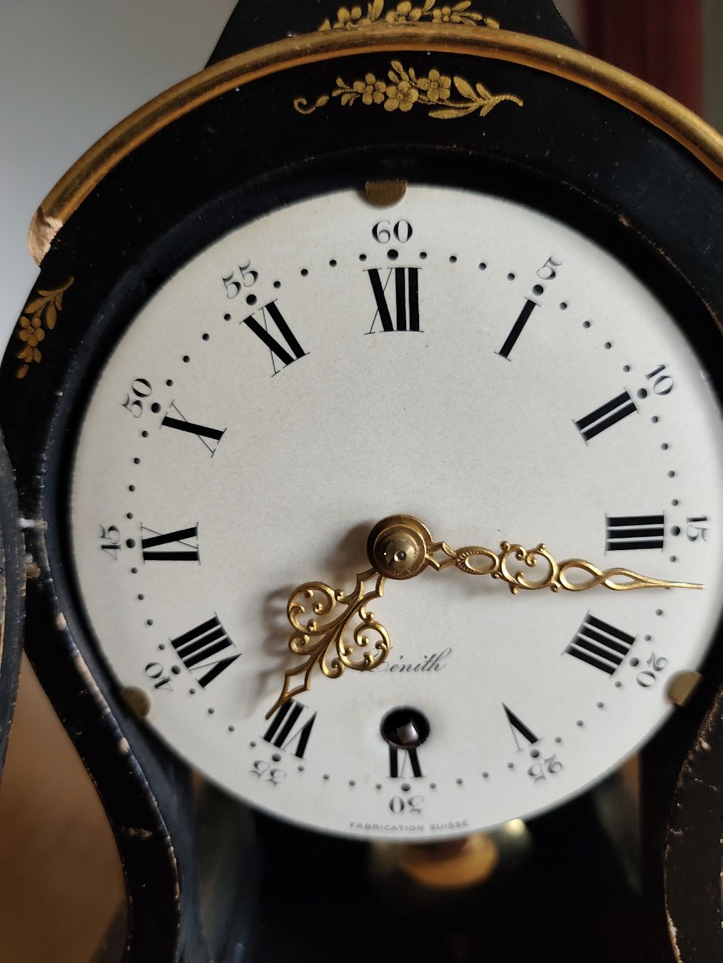 Zenith Orologi da terra & Orologi da parete: Antike Zenith Pendeluhr, Schwarz & Gold – Usato da Küssnacht am Rigi venduto da DB_Shop 3