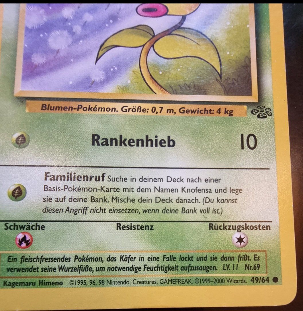 Pokémon Sammelbilder & Trading cards: Pokémon Knofensa Jungle 49/64 DE – Gebraucht aus Roggwil BE von S_Cards 1