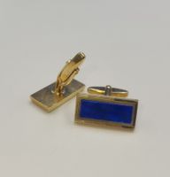 Massiv Gold 585 Manschettenknöpfe Mit Lapislazuli