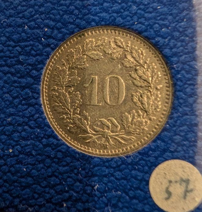 Tutti le monete: 10 Rappen 1957 – Usato da Arch venduto da coinsandmore 1