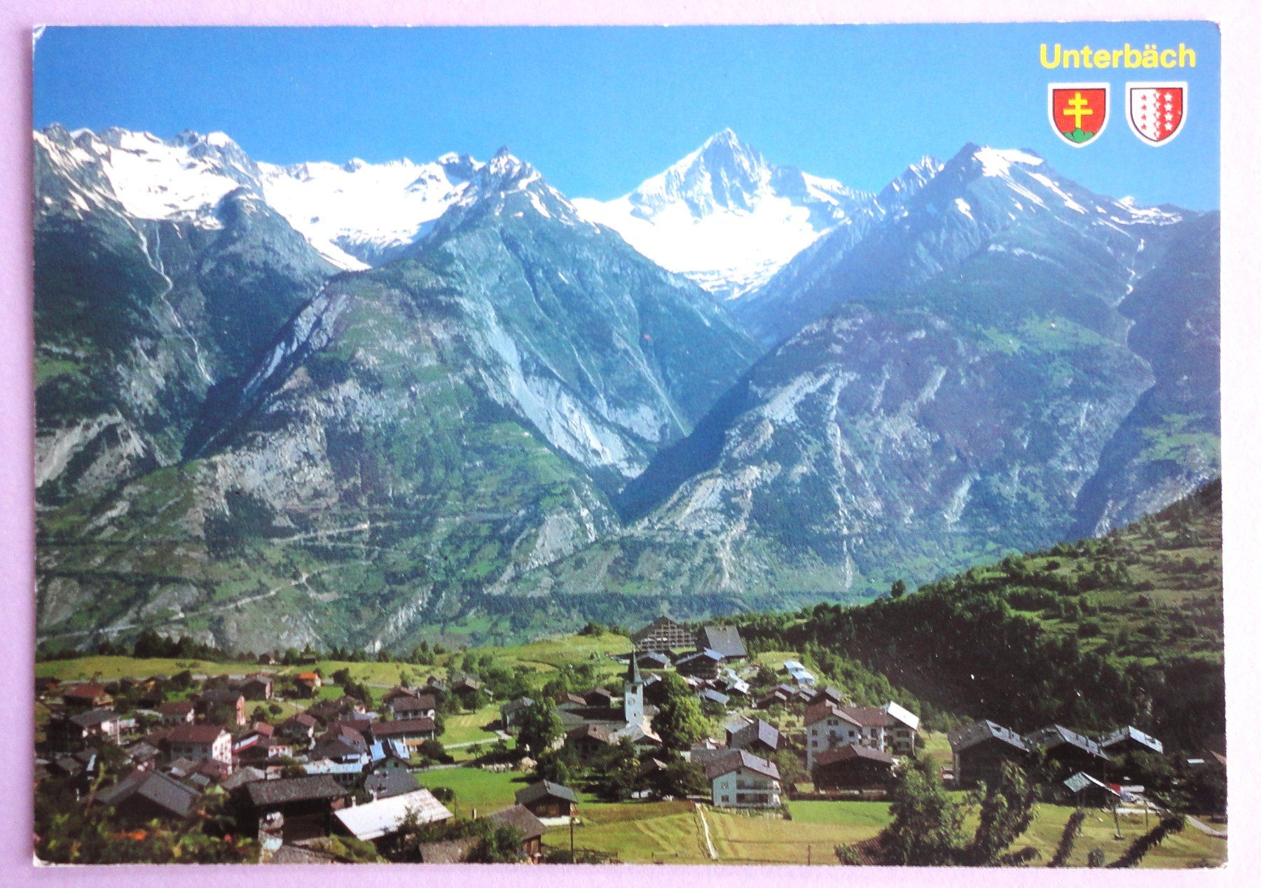 Cartoline postali: Unterbäch 1221 m, Bietschhorn – Usato da Fétigny venduto da Billy2miny